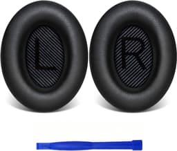 Lederen Set Oorkussens Geschikt Voor Bose Koptelefoon QuietComfort 35, QC35/QC35II/QC25/QC15/Soundtrue/Soundlink Around-Ear II AE2 headphones, Vervangende Kussens Voor Hoofdtelefoon - Zwart - 1 Paar — thumbnail 1