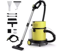 Profeco Stofzuiger Nat en Droog - Alleszuiger - Bouwstofzuiger - 3in1 Stofzuiger - 1200W - 20L - Blaasfunctie, Spray & Extractie - Geel/Zwart