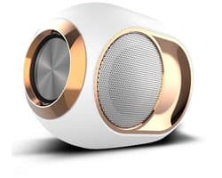 Gigicial Bluetooth-luidspreker - Draagbare luidspreker - Bluetooth V5.0 en 3D-stereogeluid - Enkel apparaat - Witte draadloze Bluetooth-luidspreker