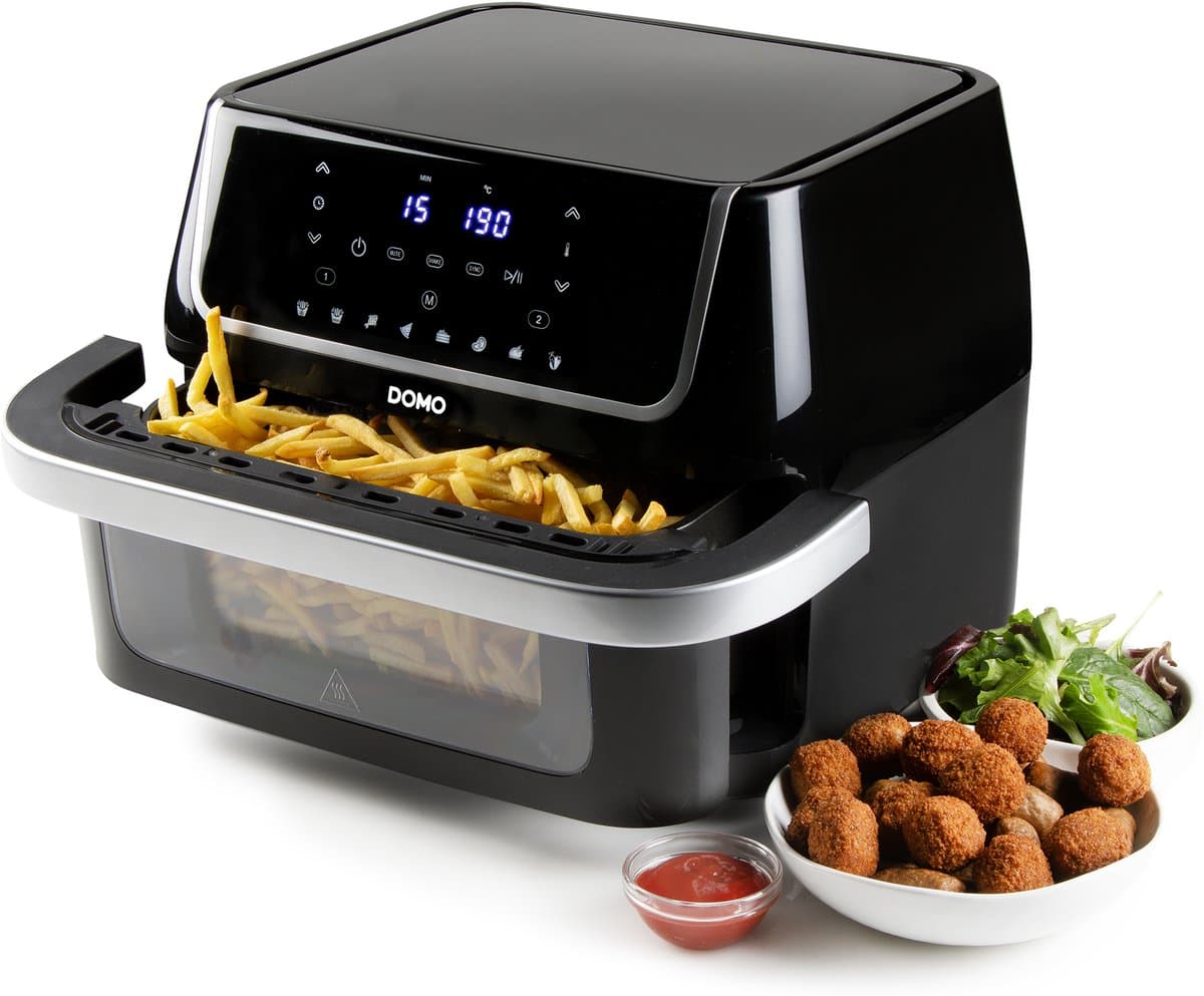 DOMO DO544FR Airfryer XXL - Heteluchtfriteuse - Family Edition - 10 L - 1800 W - Grillrek - PFAS vrij - Zwart — afbeelding 1