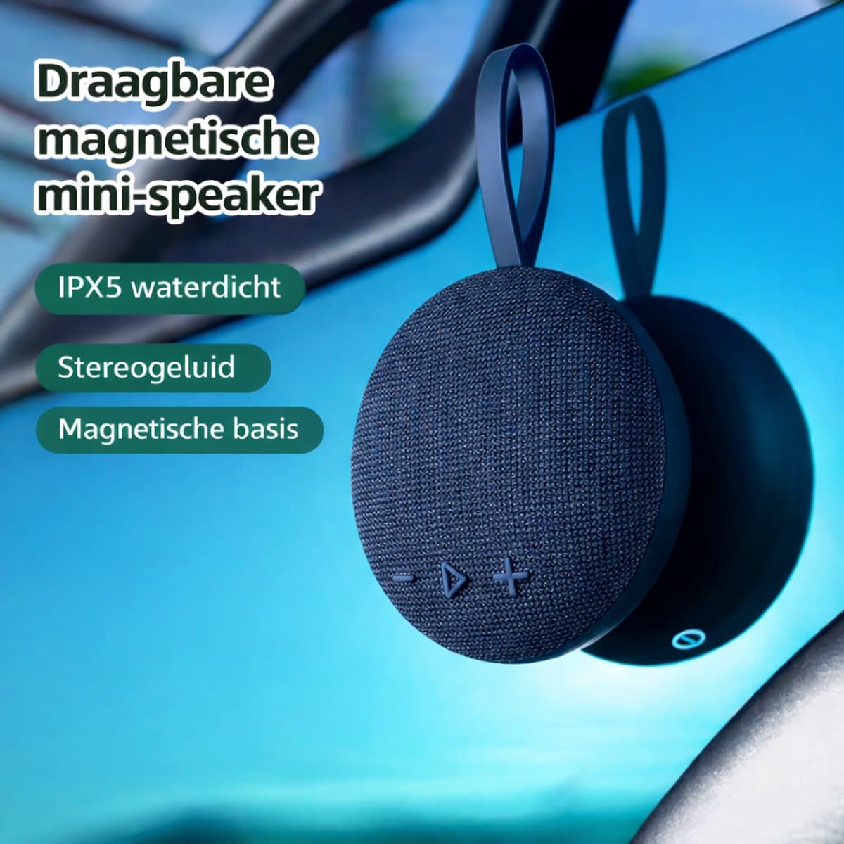 Mini Bluetooth Speaker Draadloos – Portable Waterproof IPX5 Speaker – 6W Stereo Geluid – Bluetooth 5.3 – Magnetische Muziek Box – TF Kaart MP3 – Compacte Speaker voor Smartphone, Laptop en Tablet-Blauw — afbeelding 1