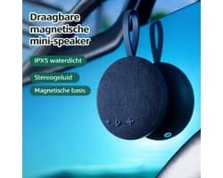Mini Bluetooth Speaker Draadloos – Portable Waterproof IPX5 Speaker – 6W Stereo Geluid – Bluetooth 5.3 – Magnetische Muziek Box – TF Kaart MP3 – Compacte Speaker voor Smartphone, Laptop en Tablet-Blauw