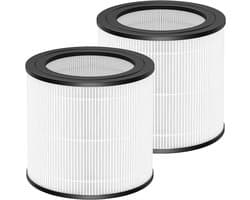 Luchtreiniger Filter geschikt voor Philips FY0611/30 - Set van 2 - Voor AC0650/10 & AC0651/10 - H13 HEPA & Actieve Kool - Nanodeeltjes & Geur Filter - Wit/Zwart