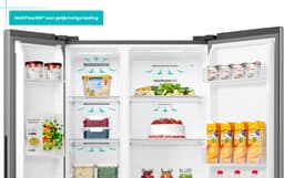 ETNA AKV5178IRVS - Amerikaanse koelkast - No-Frost - 178 cm hoog - 528 liter - Energielabel E - Invriesvermogen 10 kg/24u - Geluidsniveau 40 dB - LED Display - IJs- en waterdispenser - SuperCool - FastFreeze - Deuralarm - Multi Airflow – EnergySaving — thumbnail 9