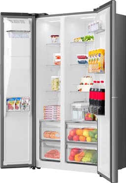 ETNA AKV5178IRVS - Amerikaanse koelkast - No-Frost - 178 cm hoog - 528 liter - Energielabel E - Invriesvermogen 10 kg/24u - Geluidsniveau 40 dB - LED Display - IJs- en waterdispenser - SuperCool - FastFreeze - Deuralarm - Multi Airflow – EnergySaving — thumbnail 5