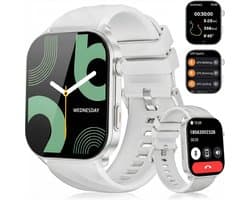 Synyq Axis GPS Smartwatch Dames en Heren - GPS 5 satellieten - Waterdicht - Belfunctie - Stappenteller - Hartslagmeter - Slaapmonitor - Multisport - Geschikt voor Android en iOS - Zilver