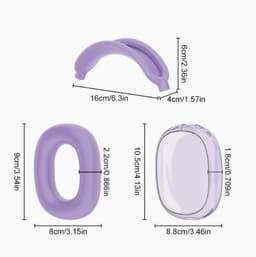 Beschermset voor Apple AirPods Max - 3-delige Set - Hoofdband Cover, Oorkap Beschermers & Reishoes - Siliconen & Hardcase - Airpods Hoesje - Blauw — thumbnail 4