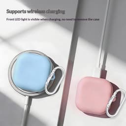 Telestore - hoesje geschikt voor Samsung Galaxy Buds 4 / 4 pro soft case cover - donker blauw - TPU hoesje Beschermhoes - Samsung Galaxy Buds 4 / 4 Pro Cover - Buds4 hoesje - gel hoesje met sleutelhanger + Oordopjes schoonmaak set — thumbnail 4