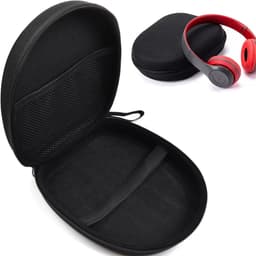 Koptelefoon Case - Koptelefoonhoes - On-ear/Over-ear - Harde Beschermhoes - Koptelefoon Hoesje - Beschermhoes - Draagtas - Waterbestendig - Stootvast - Oortjes Opberg Hoesje - Voor de meeste Bluetooth/HIFI/bedrade hoofdtelefoon/Gaming-headset - Zwart — thumbnail 1