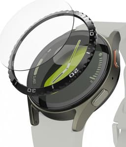 Ringke Bezel Styling + Tempered Glass Geschikt voor Samsung Galaxy Watch 7 44MM - RVS Watch Cover + Screen Protector - Zwart 44-02 — thumbnail 1