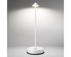 Draadloze tafellampen, oplaadbaar, op batterijen werkend, LED-bureaulamp voor buiten, waterdicht, draagbaar, dimbaar, nachtlampje voor op het terras, restaurant, dineren, thuis, wit