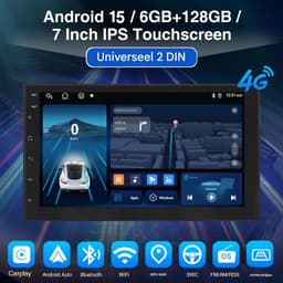 ESSGOO Autoradio 2Din Universeel - Android 15 - Apple Carplay & Android Auto (Draadloos) - 6+128GB - 7 Inch HD Touchscreen - GPS, FM/AM, 4G WIFI — thumbnail 3