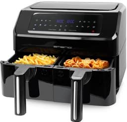 Emerio Dubbele Heteluchtfriteuse 2600W - 2x3.6L - Dual zone - Digitaal display - 50-200ºC - Timer - Sync Function - Zwart AF-130376.1 — thumbnail 1
