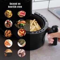 Zyrex® Mini Airfryer - Airfryer - Heteluchtfriteuse - Compact - Zwart - 28cm x 29cm x 37cm — thumbnail 3