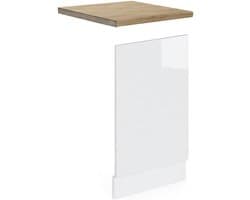 Hoogglans Wit Frontpaneel voor Keukenmeubel en Vaatwasser - 45 cm