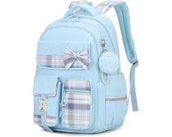 Meisjes School Student Schooltas - Outdoor Rugzak met trolleyband - Waterdicht - Schooltas - Rugtas - Tieners - Boekentas - Rugzak Meisje - Rugzak jongens - Rugzakken - Rugzakken met grote capaciteit - Rugtas Voor Kinderen - Laptop Rugtas - Blauw