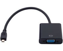 Micro HDMI naar VGA Adapter – 1080p Full HD – Voor Monitor en Beamer – HDMI naar VGA Verloop – Zwart