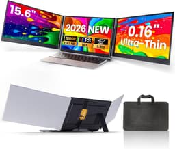 Siaviala P7 2026 nieuwe Laptop Schermverlenger, 15.6" ultralichte draagbare triplescherm voor laptops met 1080P FHD IPS-scherm, plug-and-play monitorverlenger met twee USB-C/HDMI-kabels voor Mac/Windows/Android, geschikt voor laptops van 13-17" — thumbnail 1