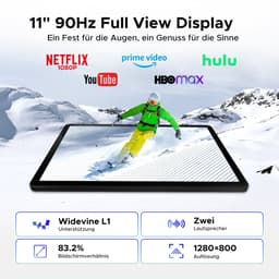 POCKAM P11 Tablet - 48GB RAM+128GB ROM/TF 2TB - Android 16 - 11 inch tablet 90Hz - T7250 - 8800mAh - 13MP+5MP - Gemini AI - Widevine L1 - Face ID - 5G WIFI - Dubbele luidsprekers - Pen, toetsenbord, muis - Grijs — thumbnail 6