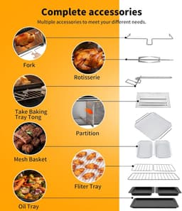 Grote Heteluchtfriteuse 23L met Mini-Oven Functie, 2600W en Touchscreen — thumbnail 4