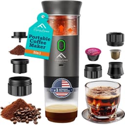 Draagbare Koffiemaker - Mini Espresso Machine - Reizen en Onderweg - 3-in-1 Systeem - 0.6 kg - Grijs — thumbnail 1