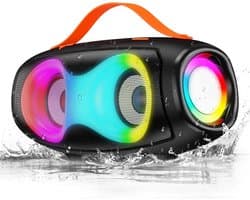 IPX5 Waterdichte Bluetooth Speaker – Dynamische Lichten, 40W TWS, Bluetooth 5.0, 20U Accu
