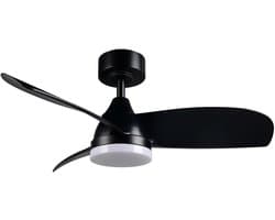 REALITY HELSINKI - Ventilator - Zwart mat - incl. 1x SMD 20 W - Afstandsbediening - Geintegreerde dimmer - Traploos instelbare lichtkleur - Dimbaar met schakelaar - Niet externe dimbaar - Geheugenfunctie - Zomer- en wintermodus - 6 snelheidsniveaus — afbeelding 1