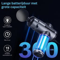 TopChoice® Massage Gun Draadloos - Spierontspanning - Apparaat - 99 Snelheden - Zwart — thumbnail 5