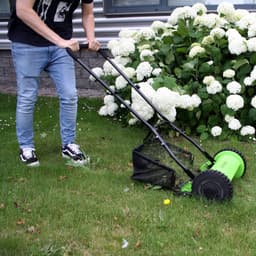 Handgrasmaaier 30 cm - Cilindermaaier Tuin - Gazon Onderhoud - 4 Hardmetalen Bladen - 18L Opvangbak — thumbnail 4