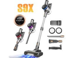 LUMÈ STORE Stofzuiger zonder zak - Stofzuigers - Kruimeldief - Handstofzuiger - Draadloos - Met Muursteun - 1 L stofbak - Goud