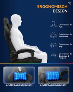 Ranqer Apollo Bureaustoel - Gaming stoel / Gaming Chair - Gamestoel - zwart — thumbnail 3