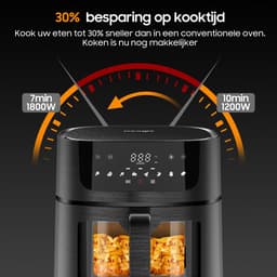Dewelling AF8007 – XL Heteluchtfriteuse 9L – 1800W Airfryer met Zichtvenster — thumbnail 7
