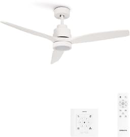 CREATE - Stille plafondventilator van 40 W met technische ABS-bladen, verkrijgbaar in verschillende maten - S - Met licht - Controller voor wandmontage - WIND STYLANCE — thumbnail 1