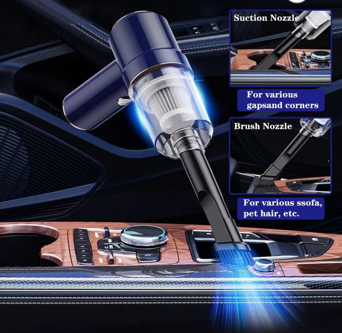 Auto Stofzuiger - Ministofzuiger - EXTRA FILTER - Borstelloze motor - Compressor - 80000Pa - Snoerloze handstofzuiger - Kleine stofzuiger - Handstofzuiger - Krachtige stofzuiger - Stofzuiger zonder snoer - Snoerloos - Sterke zuigkracht — afbeelding 1