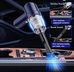 Auto Stofzuiger - Ministofzuiger - EXTRA FILTER - Borstelloze motor - Compressor - 80000Pa - Snoerloze handstofzuiger - Kleine stofzuiger - Handstofzuiger - Krachtige stofzuiger - Stofzuiger zonder snoer - Snoerloos - Sterke zuigkracht — thumbnail 1