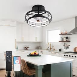Stille Plafondventilator met Verlichting en Afstandsbediening - Dimbaar, 6 Snelheden, Ideaal voor Woonkamer en Slaapkamer — thumbnail 4
