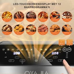 HOB Dubbele Airfryer - 10 L capaciteit - 2 bakken - Doorzichtig kijkvenster - Digitaal touchscreen - 12 Functies - Compact design - 2600 W — thumbnail 2