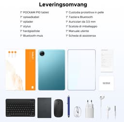 POCKAM P10 TAB - Gemini AI Tablet - 48 GB RAM (8+40 GB) + 128 GB ROM - 10,1 inch HD- Android 16 - 7000mAh - Quad-Core T310 - Dubbele luidsprekers - Volledige accessoirebundel met toetsenbord en stylus — thumbnail 4
