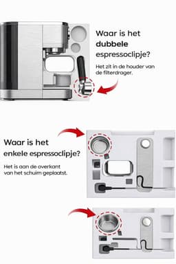 Espressomachine 20 Bar met Melkopschuimer – RVS Espresso Filtermachine – Italiaanse Ulka-pomp – Touchscreen met Drukweergave – 1350 W – 1,3 L – Voor Espresso, Cappuccino & Latte — thumbnail 2