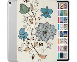 Beschermhoes iPad Air 3e Generatie 10.5 Inch met Standaard en Automatische Slaap/Waak Functie - Waterverf Bloemen