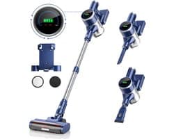 Lifero Draadloze Steelstofzuiger – Stofzuiger Zonder Zak – Compact & Lichtgewicht – Geschikt voor Dierenharen - 60 Minuten