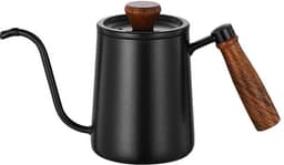 Koffiekan – Theepot – Pour-over koffieketel met zwanenhals – Ketel met zwanenhals - 600ml– Dripketel – Geschikt voor koffie & thee, compatibel met alle warmtebronnen – Zwart — thumbnail 1