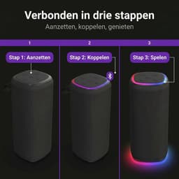 Cheqo® Bluetooth Speaker - Draadloze Speaker - Portable Speaker - Draagbare Speaker - Bluetooth Box - Bluetooth Luidspreker - Draadloze Luidspreker - Speaker met Licht - Speaker met Rgb - Speaker met Verlichting — thumbnail 3