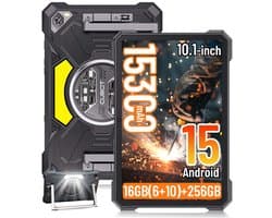 Robuuste Tablet - CUBOT TAB Kingkong S - 16GB RAM 256GB ROM - 15300 mAh - 10,1 inch - Dual SIM 4G - IP68/IP69 K - Android 15 - GPS - Zwart