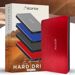 Externe Harde Schijf - Draagbare Opslag - Data Back-up - Snelle USB 3.0 - 1 TB Capaciteit - Rood — thumbnail 1