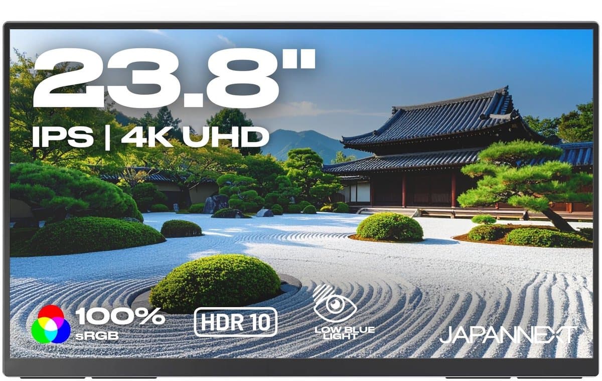 JAPANNEXT Draagbare Monitor 23,8" IPS 4K UHD (3840x2160) | JN-MD-IPS238U-C6 — afbeelding 1