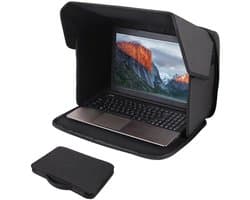 Laptoptas - Opvouwbare Draagbare Laptop Zonnescherm - Privacykap voor Notebook - Ultradraagbaar met Beschermhoes - Geschikt voor 16 inch Laptops - Zwart - L