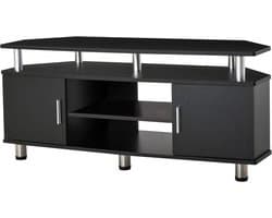 Moderne Tv-bank met Multi-opslag en Gelaagd Ontwerp - 120x40x52cm Zwart Chroom