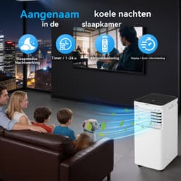 Glitzerlife - Mobiele Airco - Mobiele Airconditioner Aircooler - 7000 BTU Koelvermogen - Met Afvoerslang en Afstandsbediening - ABS Airconditioner voor Slaapkamer en Woonkamer - Wit — thumbnail 5