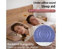 Slaapkussenluidspreker, Bluetooth-luidspreker voor onder het kussen, mini-slaaphulpmiddel met botgeleiding, stereobas, timer voor witte ruis en draadloze slaapondersteuningsfunctie.